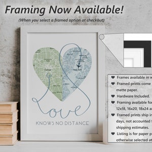 Love Knows No Distance Print / Long Distance Relationship Gifts / Custom Map Print / Personalized Map Print / Boyfriend Gift image 4