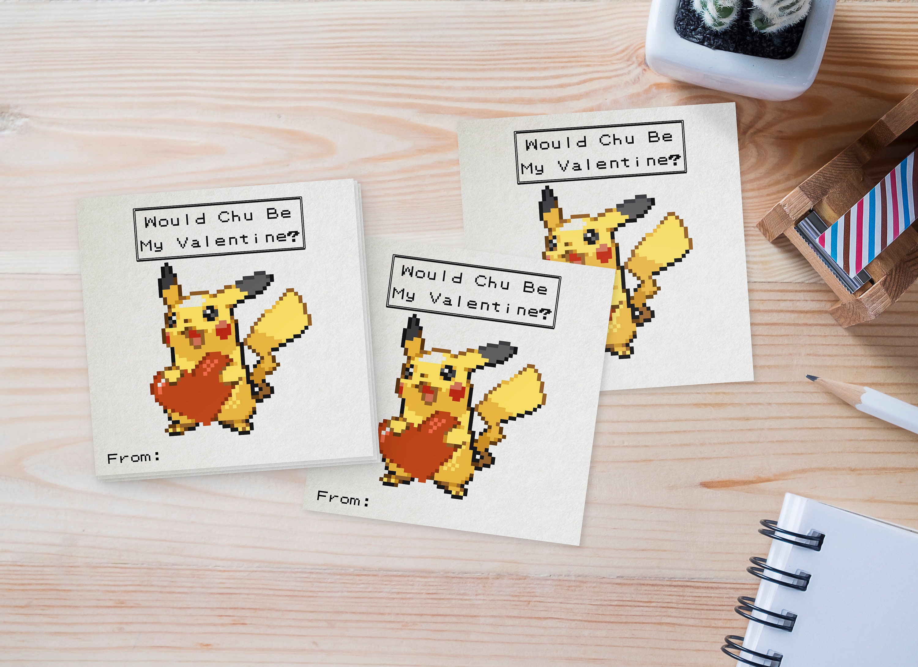 Pikachu Valentine / Printable Valentine for Kids / Kids | Etsy