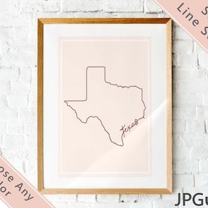 Texas Map Print / Printable JPG Files / Texas Art Print / Texas Print / Housewarming Gift Ideas / Texas State Print / Texas State Map Art