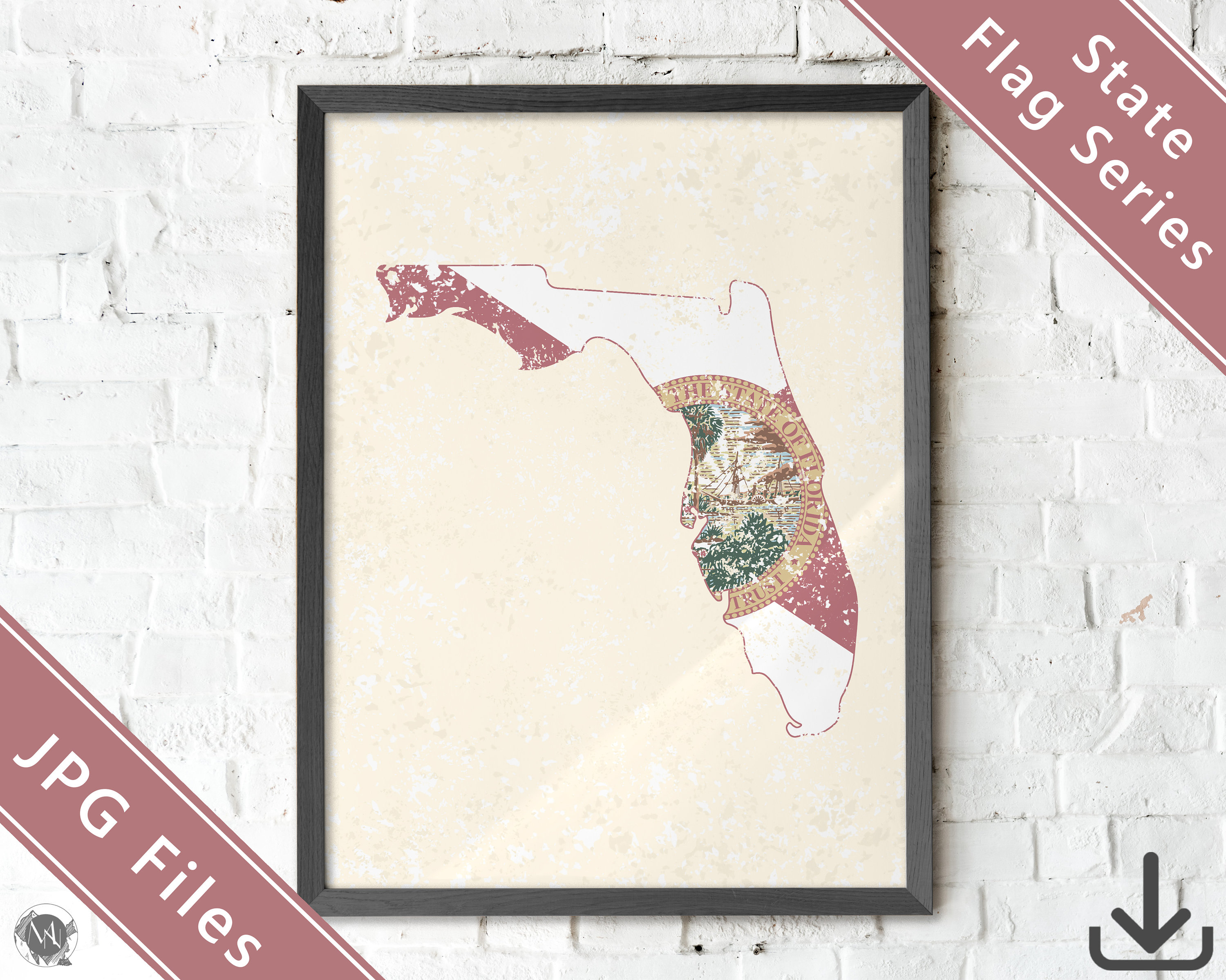 Florida State Art / Printable JPG / Florida Flag Art / Florida - Etsy