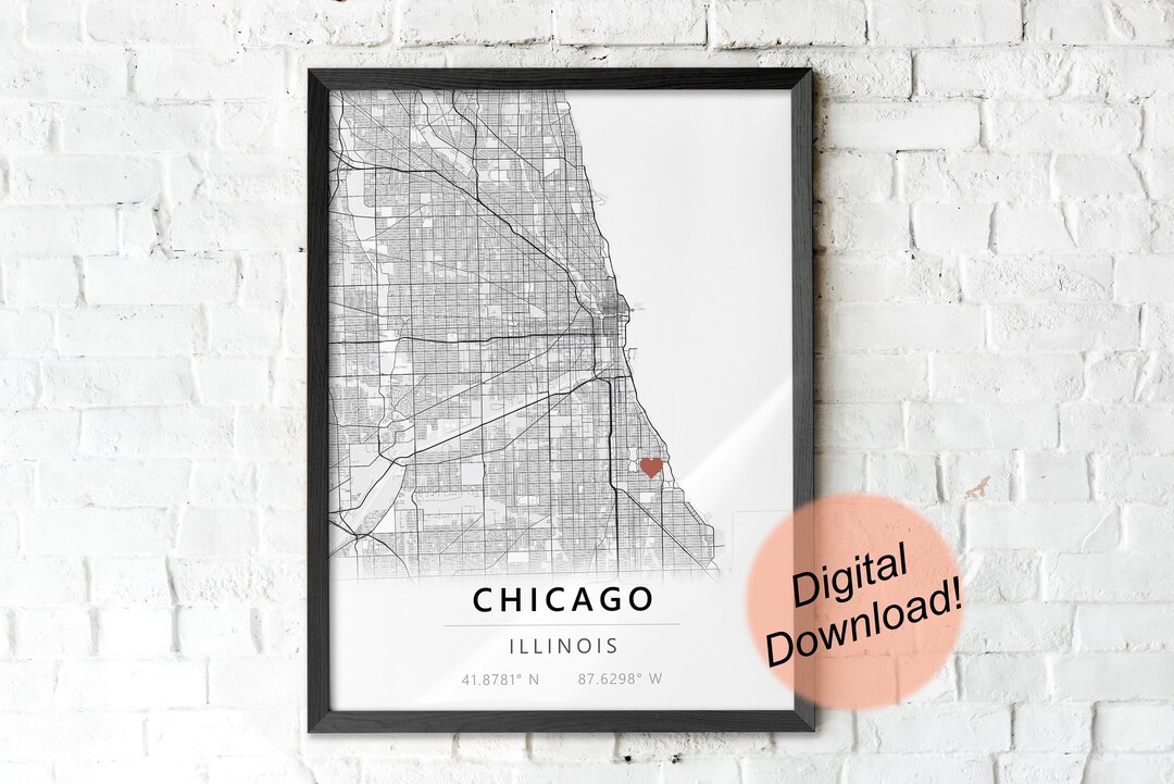 Personalized Map Print / Printable / Choose Any City / Custom City Map / Custom Coordinates ...