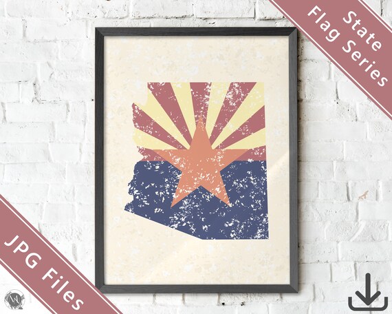 Arizona Flag Print / Printable JPG / Arizona State Print / - Etsy