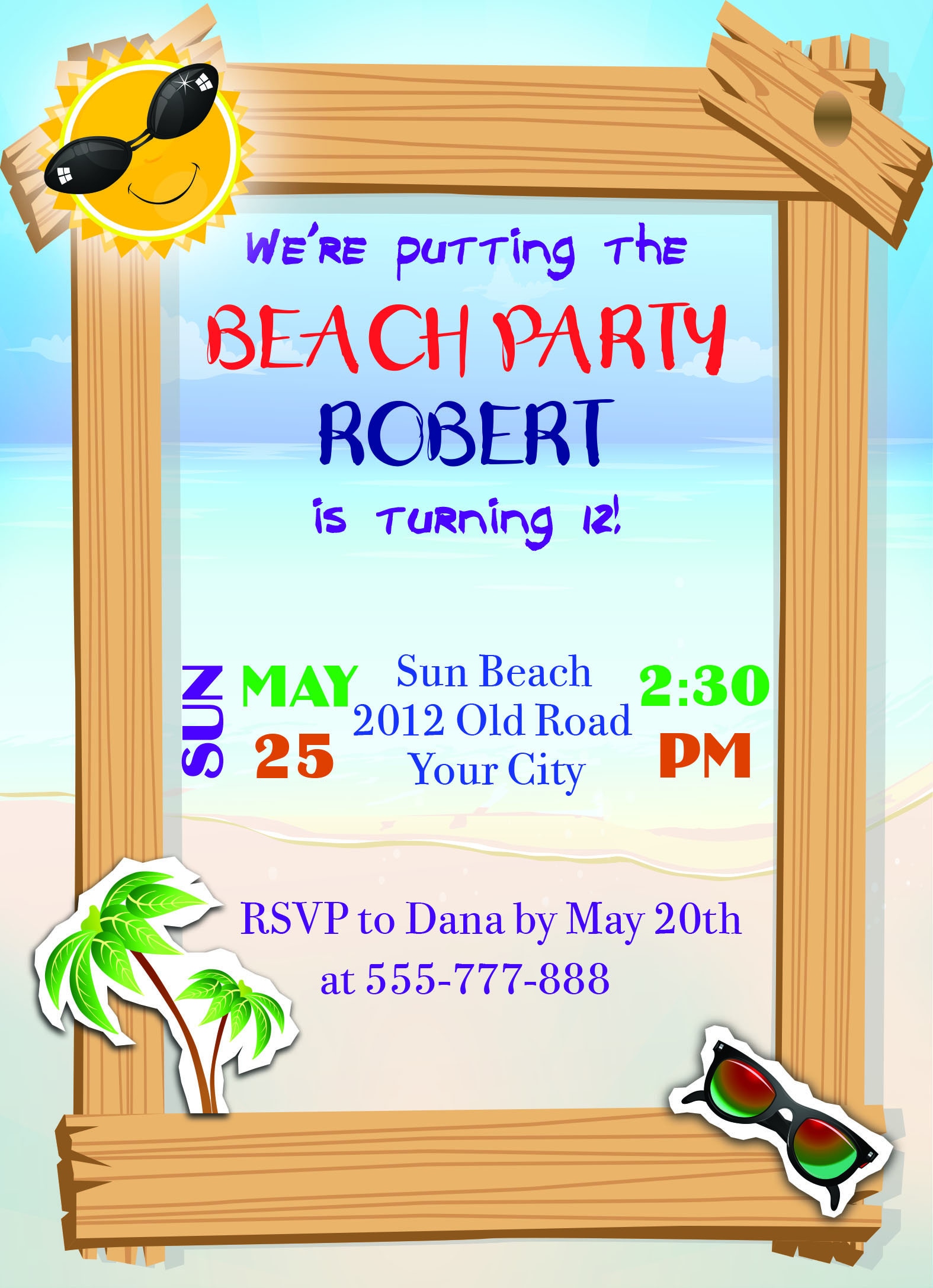 Fiesta en la playa invitaciones de cumpleaños niño verano Etsy