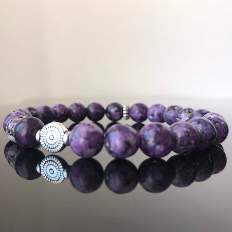 Anniversary Jewelry Gift Mala Handmade Beaded Spiritual Stretch Bracelet for Men/'s Woman 8mm Natural Jade Gemstone Beads Yoga