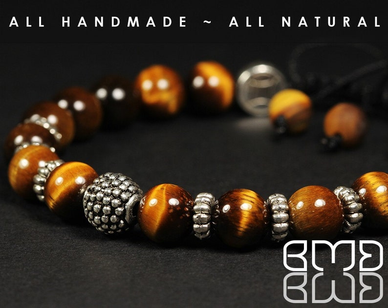 Women Macrame Adjustable Spiritual Natural Golden Tiger Eye Beads Shamballa Gift Idea Anniversary Mala Yoga Beaded Bracelet for Men/'s