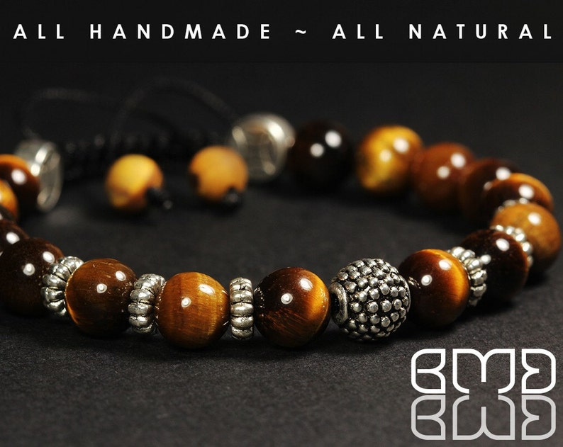 Women Macrame Adjustable Spiritual Natural Golden Tiger Eye Beads Shamballa Gift Idea Anniversary Mala Yoga Beaded Bracelet for Men/'s