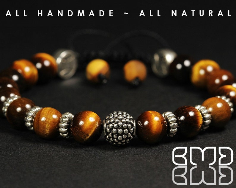 Women Macrame Adjustable Spiritual Natural Golden Tiger Eye Beads Shamballa Gift Idea Anniversary Mala Yoga Beaded Bracelet for Men/'s