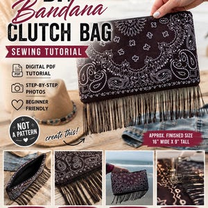 DIY Bandana Clutch Bag Nähanleitung | Westernfranse (Digital Download)