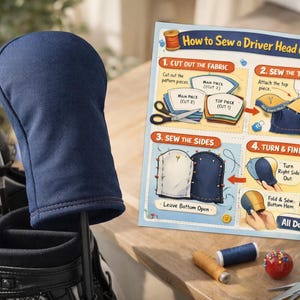 Golf Driver Headcover Sewing Pattern PDF Easy Beginner Sewing Pattern Standard 460cc Driver DIY Golf Gift Printable Template Tutorial