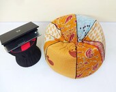 Handmade cotton kantha quilt 39 s cut peice Floral Bean Bag Chair ,Home Decor Round Bohemian Decorative Embroidered Ottoman Pouf