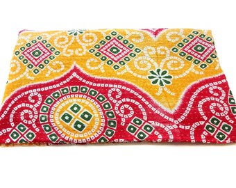 Handmade  Kantha Quilt Indian Cotton Bedspread Bedding ,throw