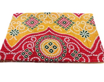 Kantha work handmade Quilt Indian Cotton Bedspread Bedding ,bed throw , twin bedding