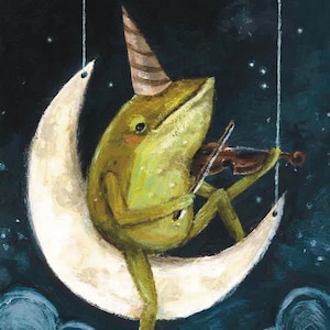 The Jester | original fantasy frog illustration | fine art print | 5x7 inches
