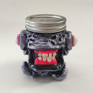 Monster Stash Jar met de hand gevormde sieradenhouder van polymeerklei