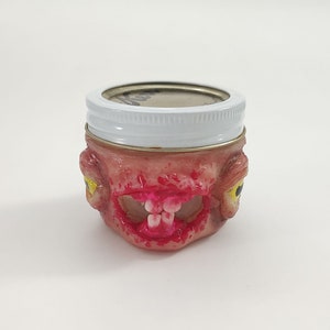 Monster Goat Stash Jar Hand Sculpted Polymer Clay Jewelry Holder