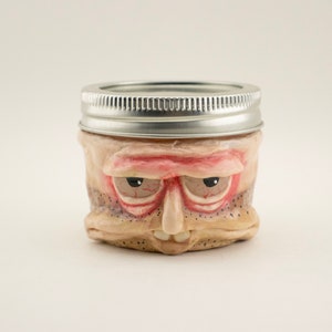 Grumpy Monster Stash Jar met de hand gevormde sieradenhouder van polymeerklei