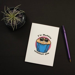Tarjeta de muffin imprimible Tarjeta de aniversario Tarjeta imprimible Tarjeta romántica Tarjeta en blanco divertida Tarjeta de felicitación de humor