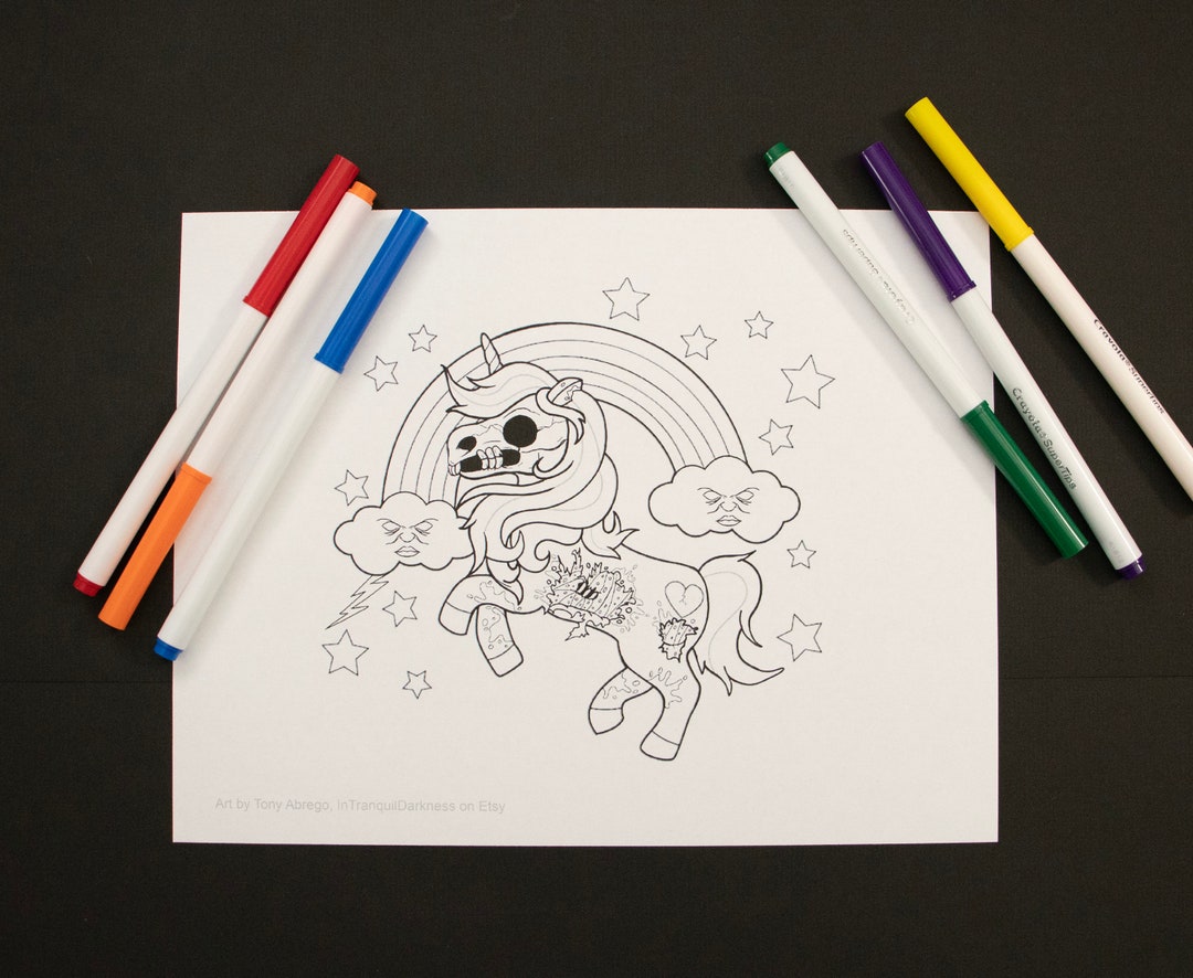 Printable Zombie Unicorn Coloring Page Printable Unicorn Coloring Page