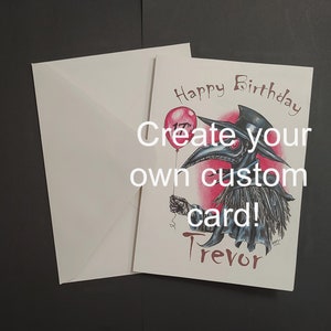 Personalized Greeting Card Custom Card Hand Drawn Card For Birthday Anniversary Wedding Engagement Create Your Own Card