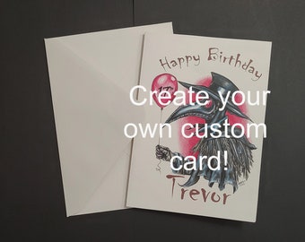 Personalized Greeting Card Custom Card Hand Drawn Card For Birthday Anniversary Wedding Engagement Create Your Own Card