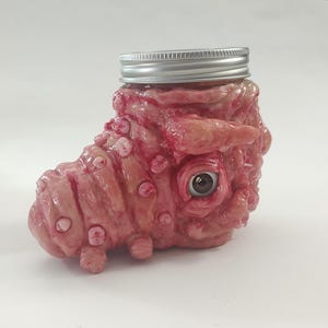 Tooth Monster Demodex Stash Jar Hand Sculpted Polymer Clay Jewelry Holder