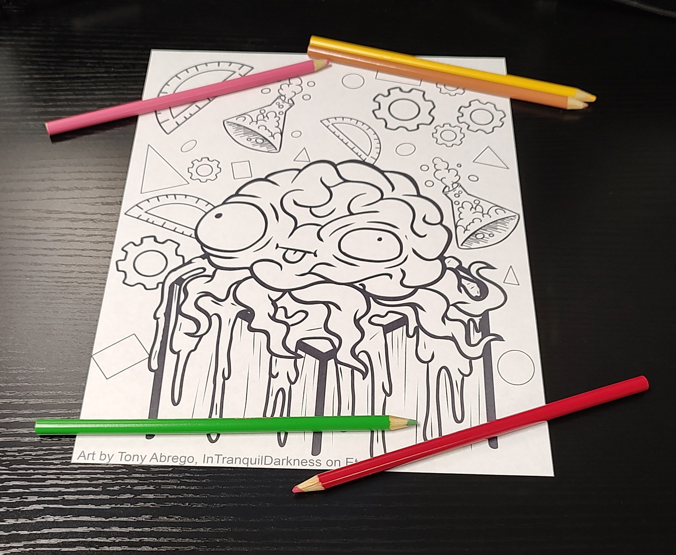 Printable Brain Coloring Page Instant Download Science Coloring Page ...