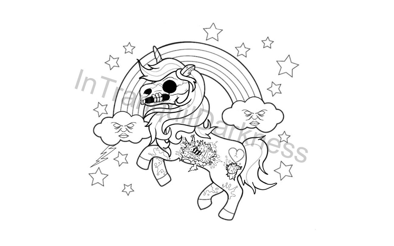 Zombie Unicorn Coloring Page 45 Captivating Zombie Coloring Pages For