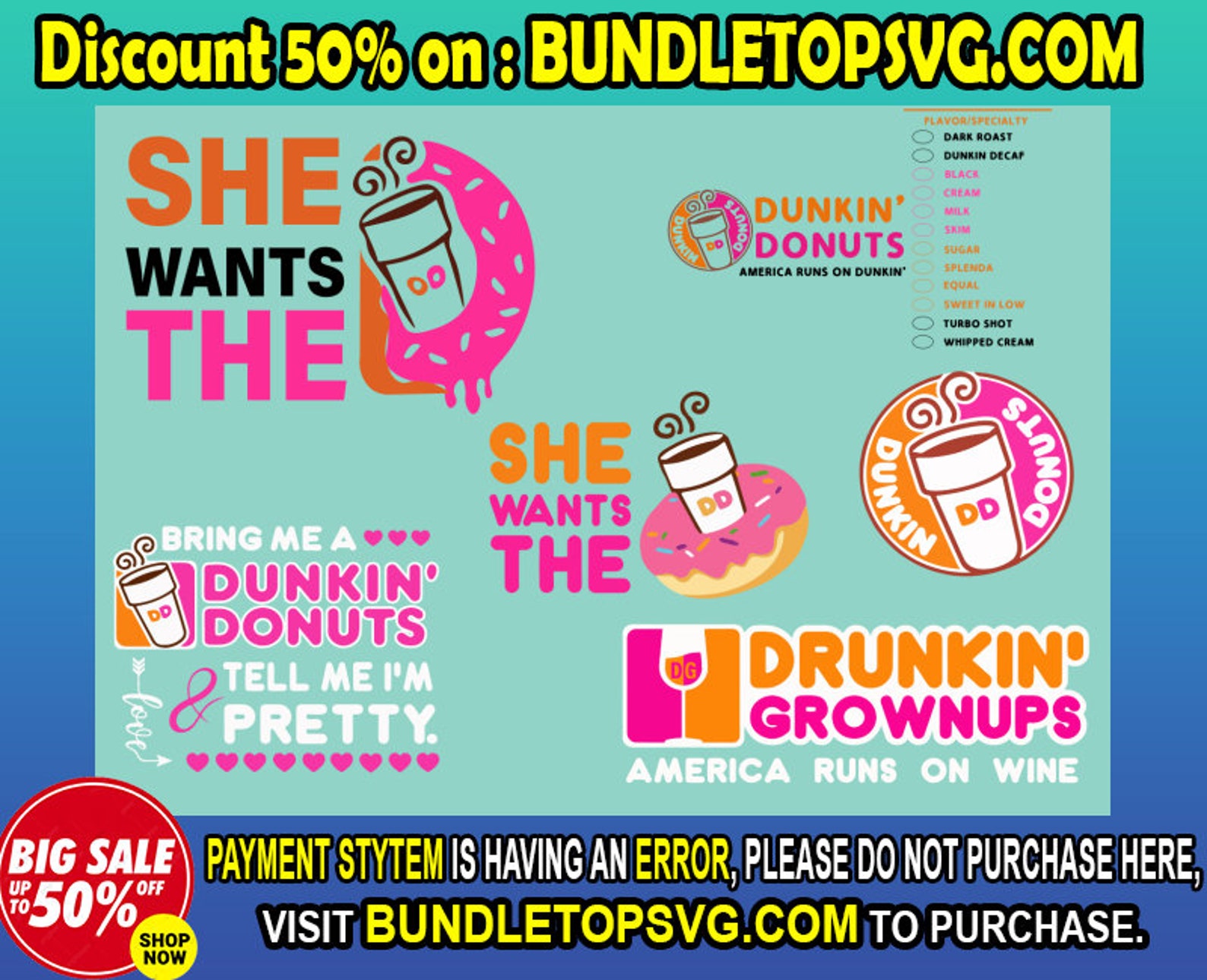 Dunkin Donuts Svg Bundle Dunkin Donuts Svg Dunkin Svg She Etsy Australia