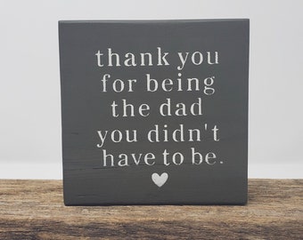 Stepdad Gift: Rustic Wooden Quote Block for Father's Day