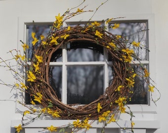 Forsythia Wreath, Best Etsy Spring Wreaths