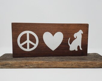 Dog Gifts, Pet Gift, Peace Love Dog, Peace Signs