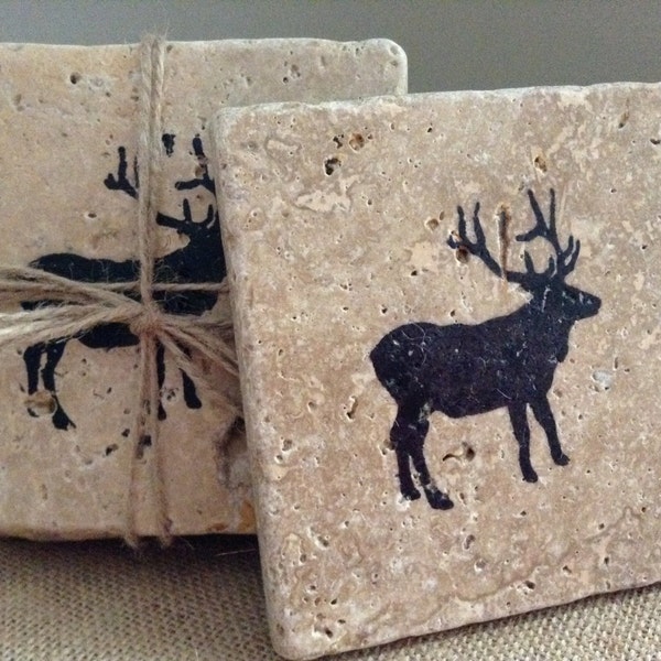 Cabin Coasters, Gift for Him, Hunting Gifts