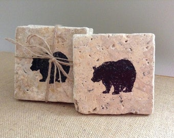 Bear Gifts, Cabin Coasters, Bear Drink Coasters