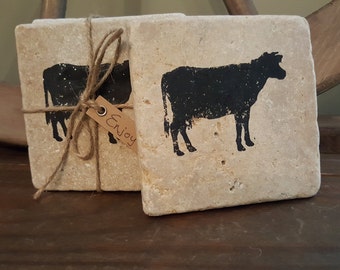 Cow Coaster, Cow Gifts, Cow Decor