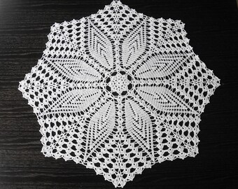 Larger white crocheted cotton doily