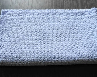 Light blue crochet baby blanket