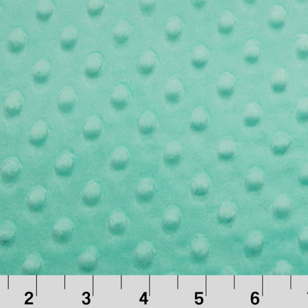 21 inch Remnant of Mint Green Minky Fabric, Opal Shannon Fabrics Minky, Light Green Minky Fabric