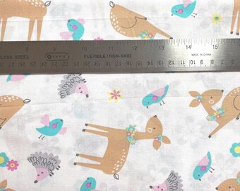 Tissu pour chambre d'enfant cerf lune magique, 1 mètre, coton à courtepointe cerf, tissu bois