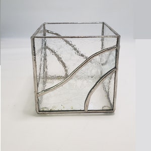 Clear Stained Glass Candle Holder