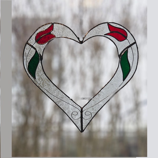 Stained Glass Heart - Air Plant Holder - Suncatcher