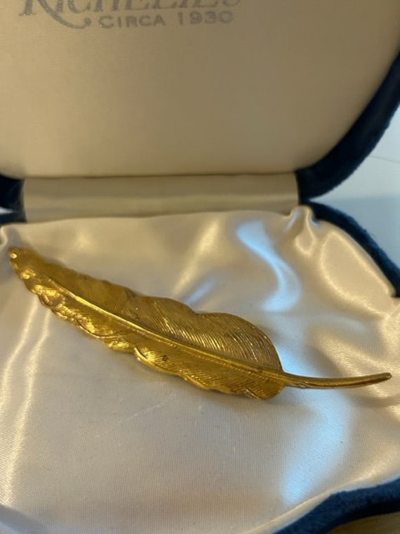 Miriam Haskell Gold Leaf Brooch