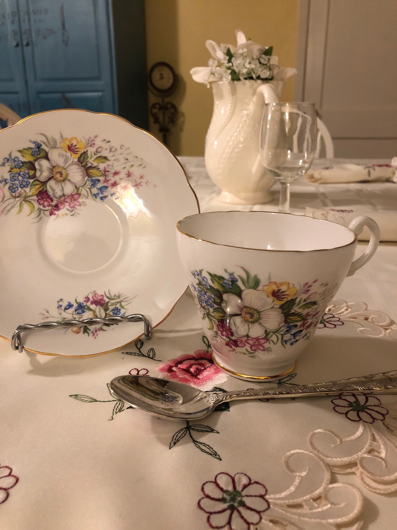 Royal Ascot Bone China Made in England Tea Cup and Saucer Etsy