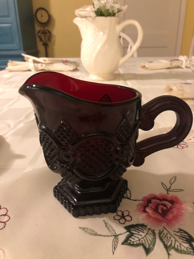 Vintage Avon Cape Cod Ruby Red Glass Creamer - Etsy