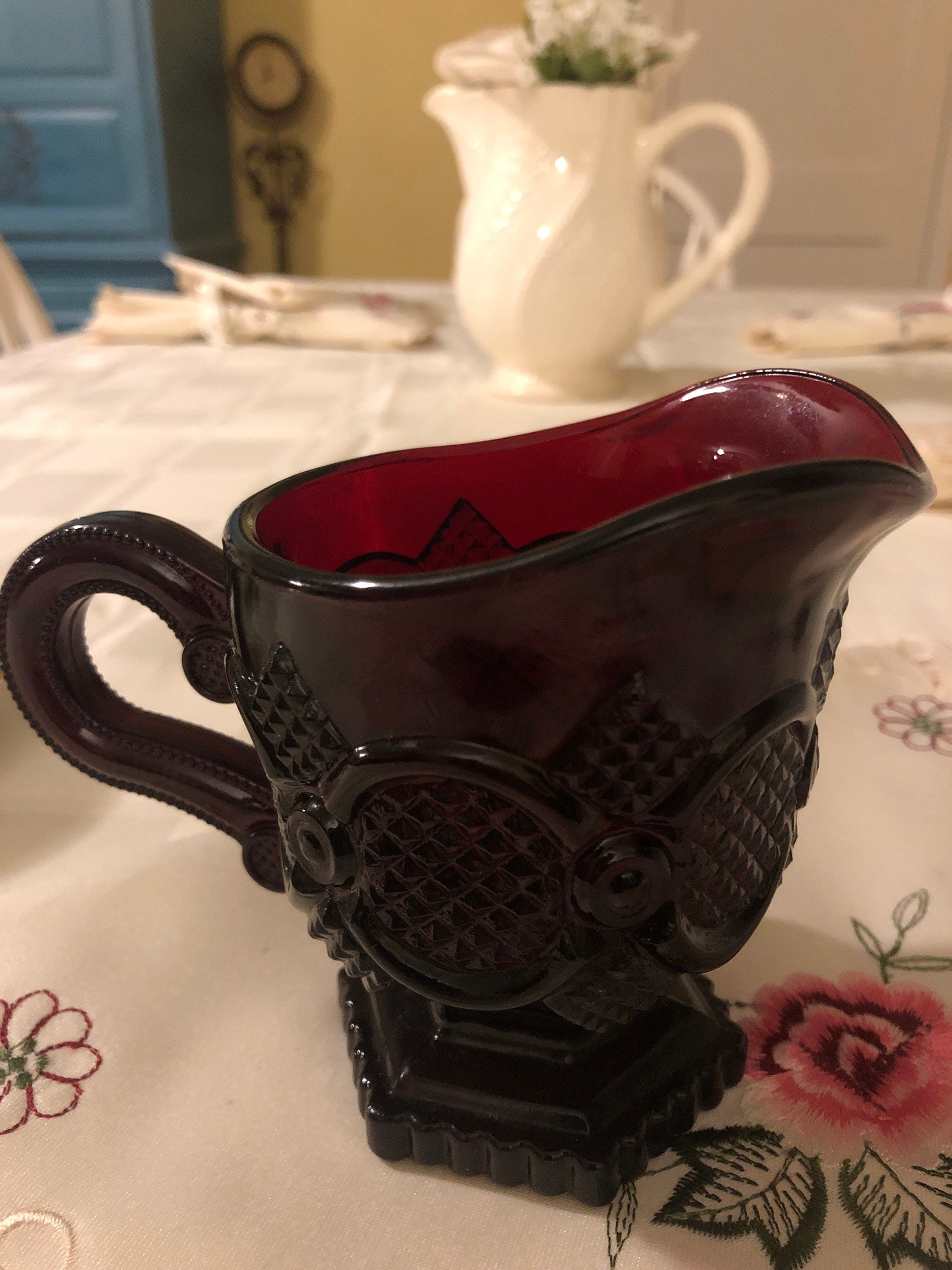 Vintage Avon Cape Cod Ruby Red Glass Creamer - Etsy