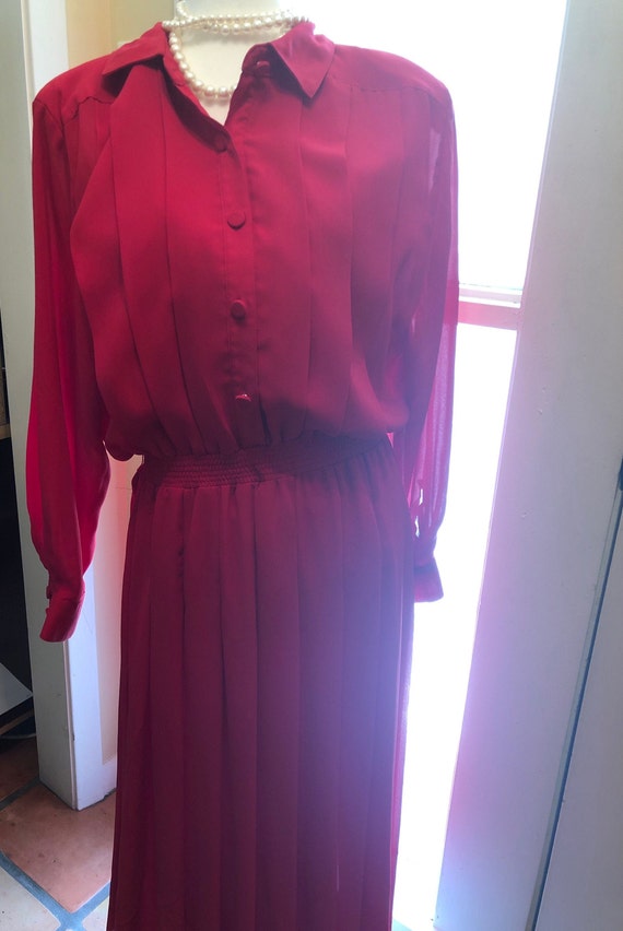 Vintage 80s Ms Chaus Size 14 MIDI Dress