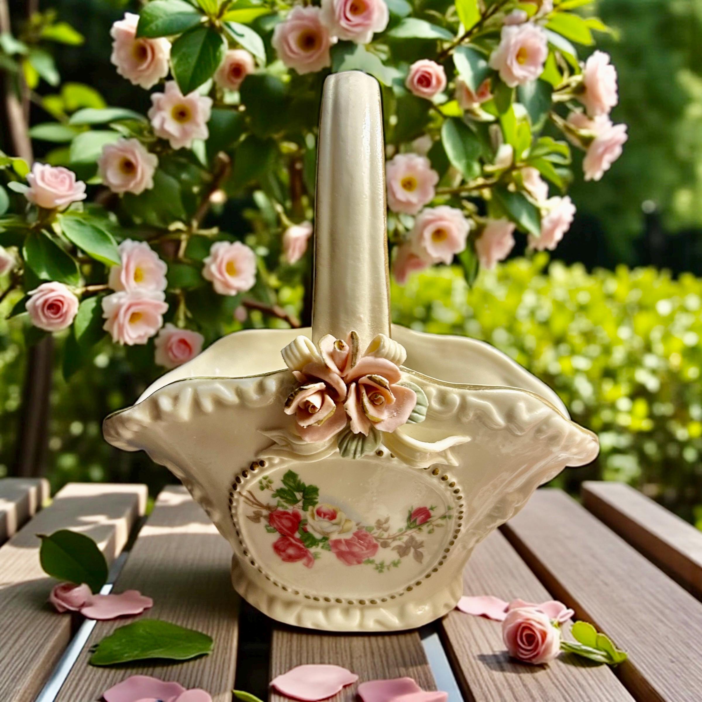 Porcelain Basket Roses - Etsy