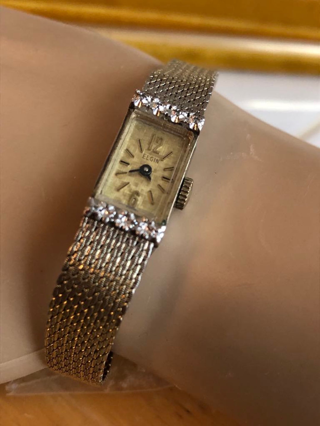 Elgin 10k Solid White Gold 8 Diamond Platinum | eBay