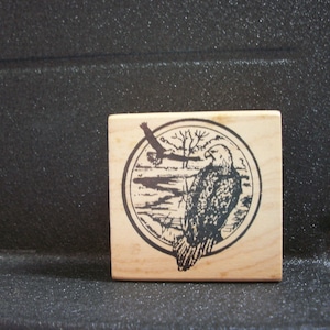 Rubber Stamp Bald Eagle by Northwoods 2x2&quot; One Eagle Sitting and One Flying 2006 New Free Shipping