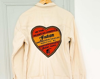 American Vintage Hand Embroidered Suit INDIAN 1950 1960 1970 Motorcycle Beach Race