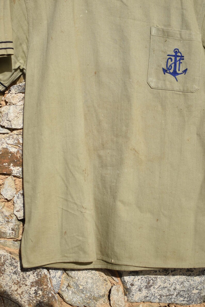 30's/40'S French sailor shirt / Marinière 30's/40's national navy image 4